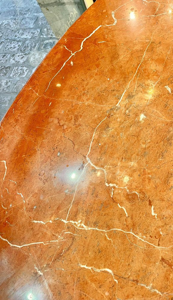 Oval Table in Red Alicante Marble, 1970s