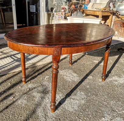 Oval Table with Furred Top, Sculpted and Turned Legs, 1890s-RAQ-2033377