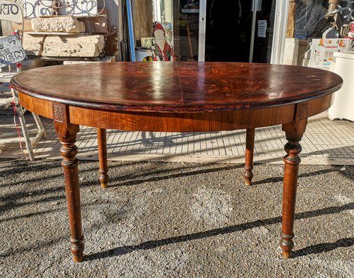 Oval Table with Furred Top, Sculpted and Turned Legs, 1890s-RAQ-2033377