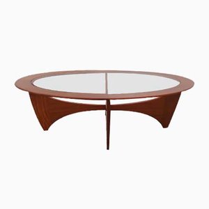 Oval Teak Astro Coffee Table with Glass Top by Victor Wilkins for G-Plan, 1960s-OXJ-733650