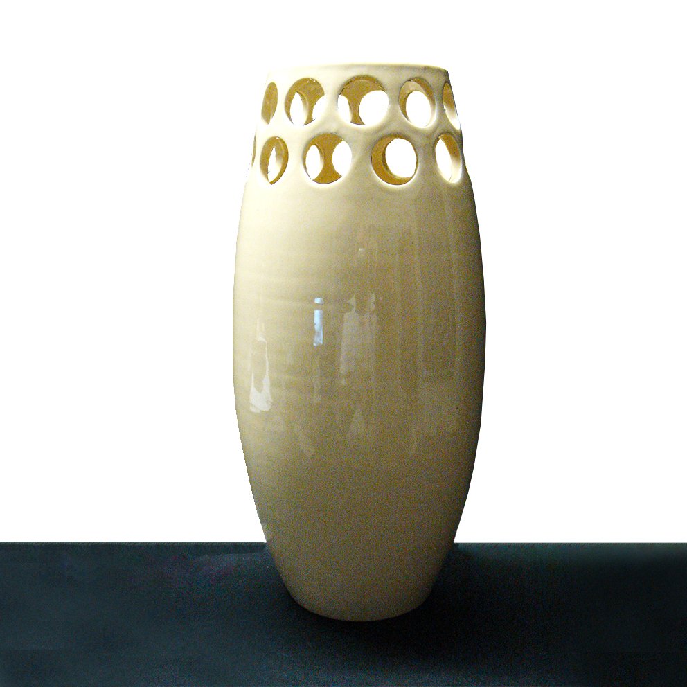 Oval Vase Sculpture with Thon Holes by Thon Bassano, 1974