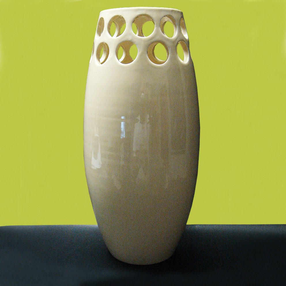 Oval Vase Sculpture with Thon Holes by Thon Bassano, 1974