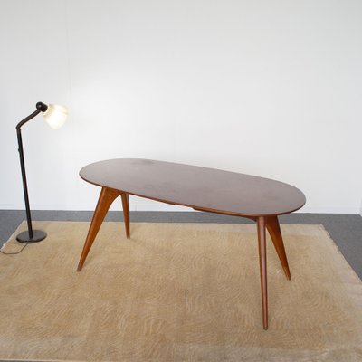 Oval Wooden Dining Table by Ico & Luisa Parisi for Brothers Rizzi, 1960s-JQO-1219528