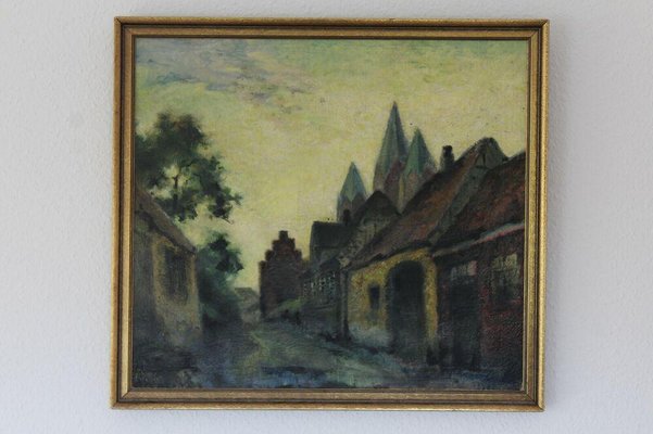 Ove Carl Svenson, Expressionist Town Scene, 1900s, Oil on Canvas-ESB-1376942