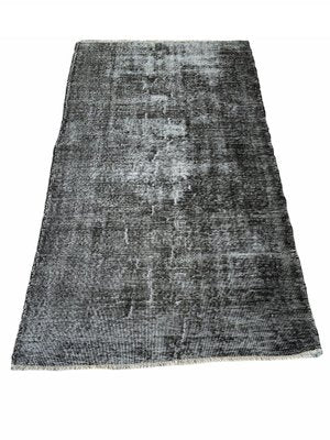 Overdyed Turkish Vintage Wool Gray Rug-AIV-920569