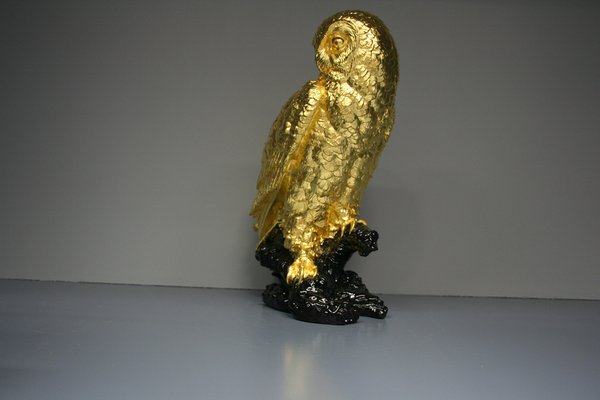 Owl Figure in 24 Karat Gilt, 2000s-QAI-1778495