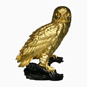 Owl Figure in 24 Karat Gilt, 2000s-QAI-1778495