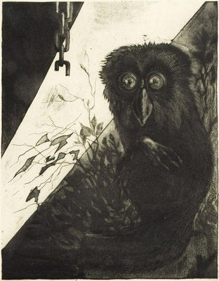 Owl - Original Etching by Leo Guida - 1972 1972-ZCI-755264