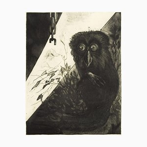 Owl - Original Etching by Leo Guida - 1972 1972-ZCI-755264