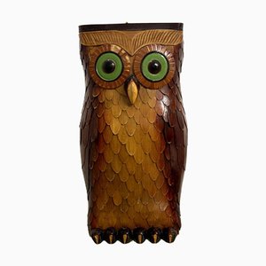 Owl-Shaped Shield Stand in Teak-SZM-1768869