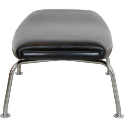 Ox-Chair Foot Stool in Black Leather by Hans Wegner-MTD-1736668