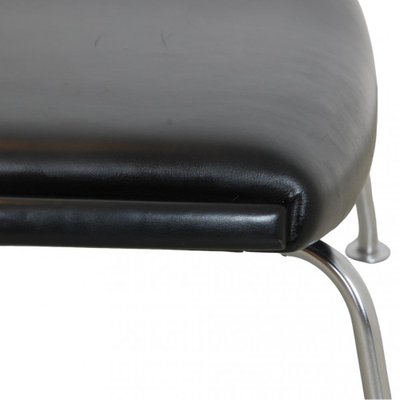 Ox-Chair Foot Stool in Black Leather by Hans Wegner-MTD-1736668