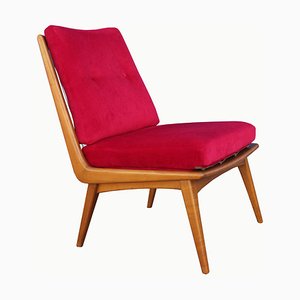 Oxblood Red Lounge Chair by Hans Mitzlaff for Soloform, 1950s-PF-715605