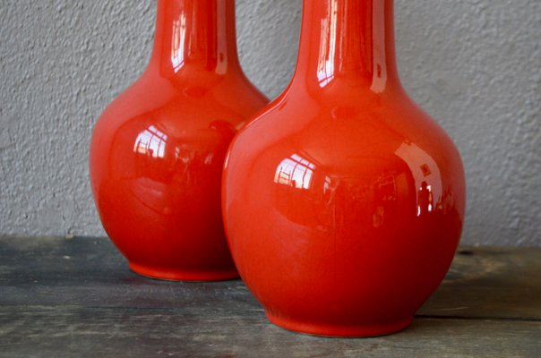 Oxblood Vases by Paul Mignon for Longwy, 1970s, Set of 2-AIU-577399