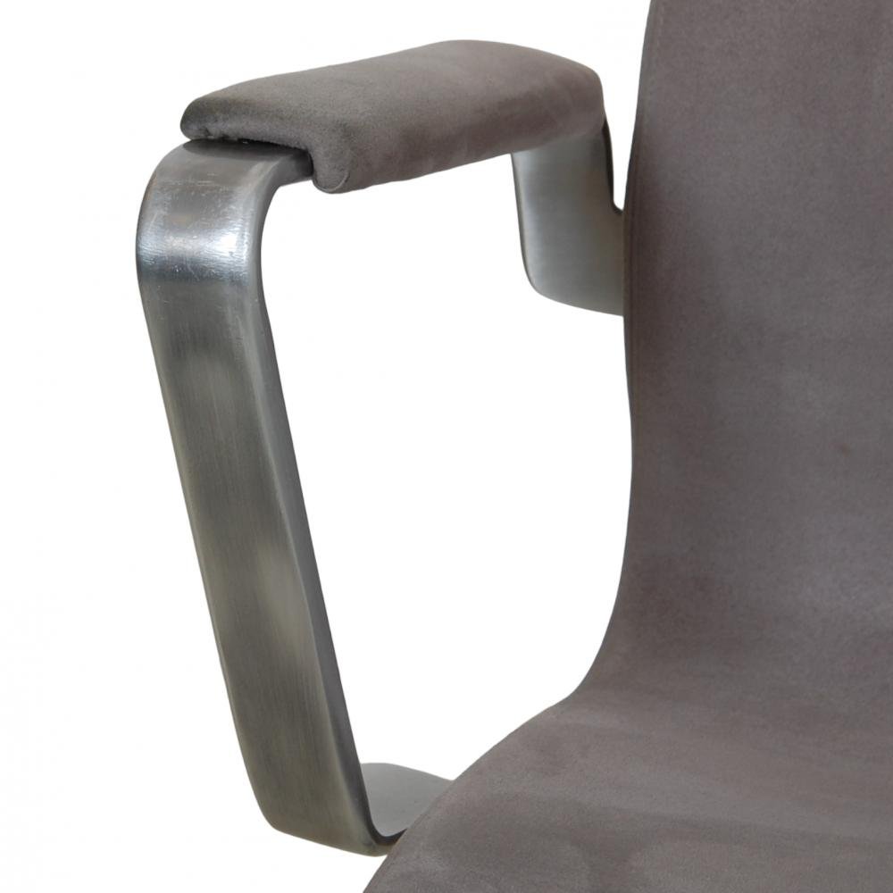 Oxford Chair in Grey Alcantara Fabric by Arne Jacobsen, 1980s