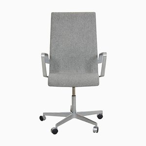 Oxford Office Chair in Grey Hallingdal Fabric by Arne Jacobsen, 2000s-MTD-1746781