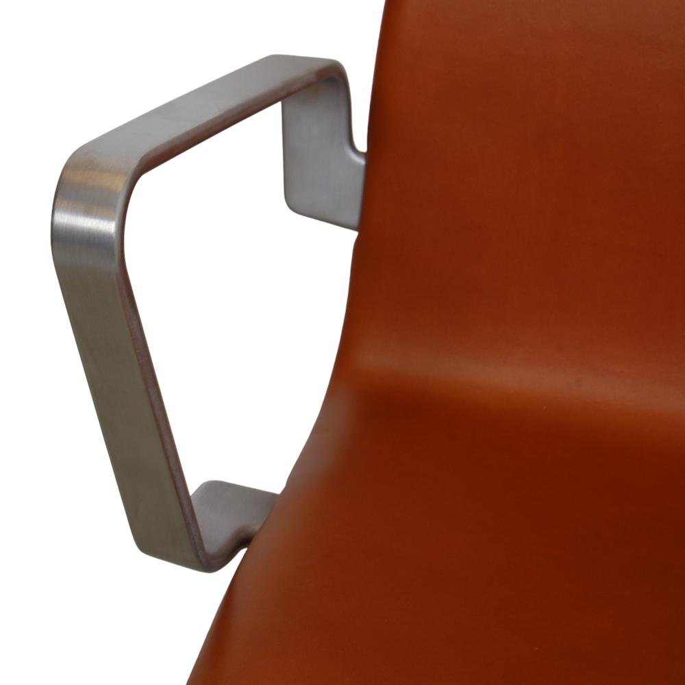 Oxford Office Chair in Walnut Aniline Leather by Arne Jacobsen, 2000s