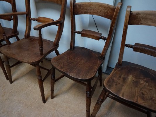 Oxford Windsor Bow Bar Back Chairs, 1850s, Set of 5-EA-1777182