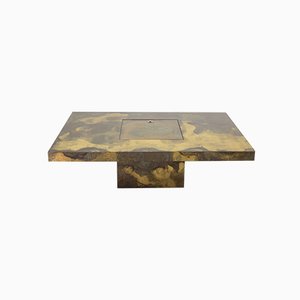 Oxidized Brass Coffee Table by Isabelle and Richard Faure for Honoré Paris, 1970s-YJA-888366