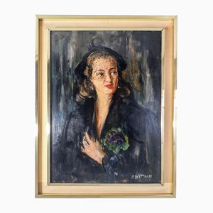 P. A. Gariazzo, Portrait, 1958, Oil Painting, Framed-OJE-1705481