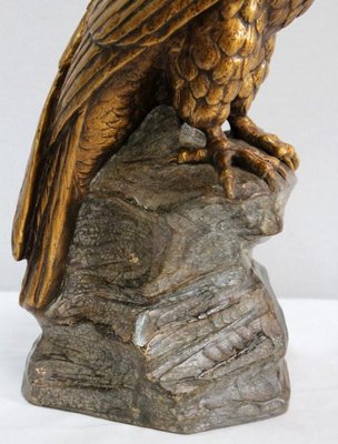 P. Balestra, Raptor on Rock, Early 20th-Century, Plaster-RVK-1076108