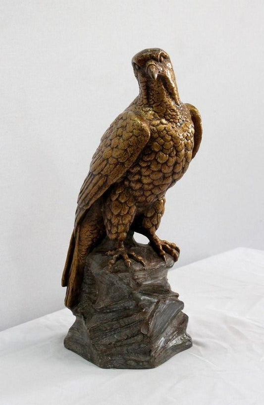 P. Balestra, Raptor on Rock, Early 20th-Century, Plaster