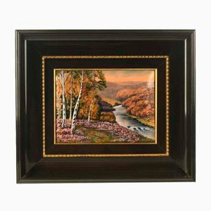 P. Bonnet, Landscape, Signed Metal Framed Painting-NQ-810558