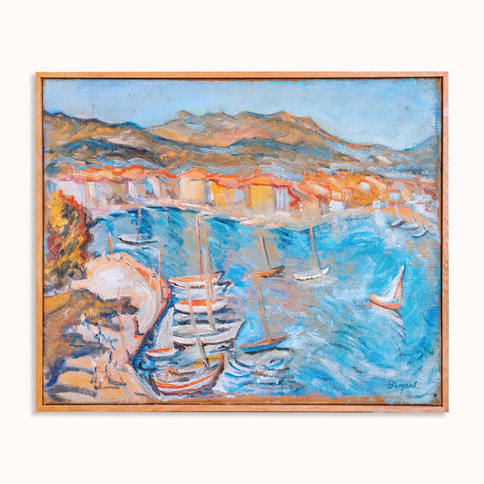 P. Bugard, Port de Sanary Sur Mer, Mid-20th Century, Oil Painting, Framed