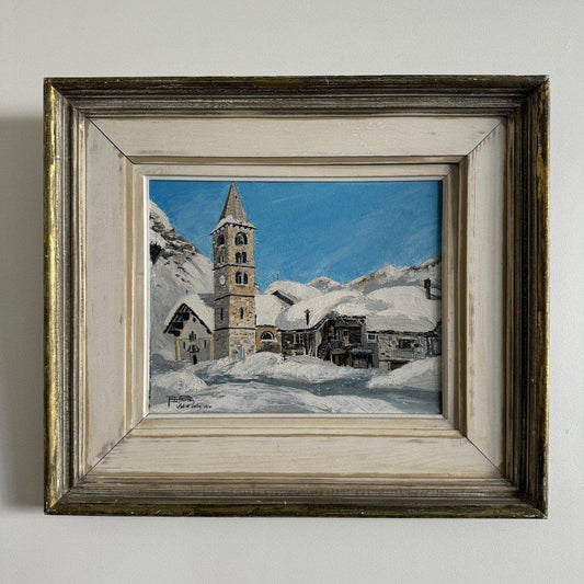 P. De Fourran, Mountain Landscape Val d'Isère, 1950s, Oil on Canvas, Framed