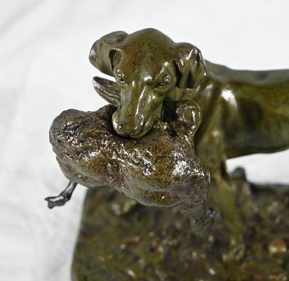 P.J Mêne, Braque au Canard, Mid-19th Century, Bronze-RVK-1793538