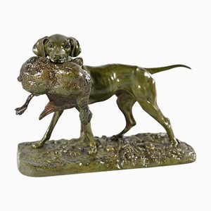 P.J Mêne, Braque au Canard, Mid-19th Century, Bronze-RVK-1793538