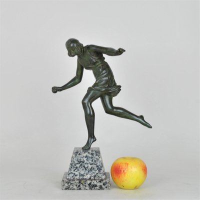 P Le Faguays, Art Deco Woman with Ball, 20th Century, Bronze-SYQ-1363710