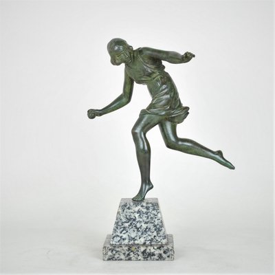 P Le Faguays, Art Deco Woman with Ball, 20th Century, Bronze-SYQ-1363710