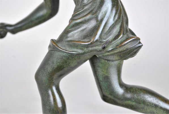 P Le Faguays, Art Deco Woman with Ball, 20th Century, Bronze-SYQ-1363710