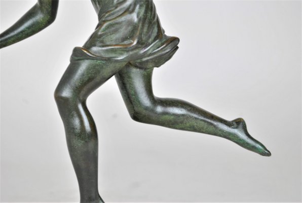 P Le Faguays, Art Deco Woman with Ball, 20th Century, Bronze-SYQ-1363710