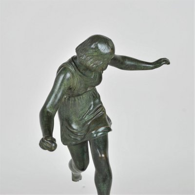 P Le Faguays, Art Deco Woman with Ball, 20th Century, Bronze-SYQ-1363710