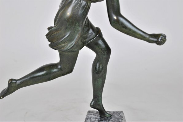 P Le Faguays, Art Deco Woman with Ball, 20th Century, Bronze-SYQ-1363710