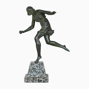 P Le Faguays, Art Deco Woman with Ball, 20th Century, Bronze-SYQ-1363710