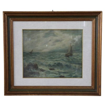 P. Sacchetto, Seascape, 1940s, Oil on Masonite, Framed-DCO-1399171