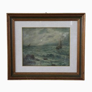 P. Sacchetto, Seascape, 1940s, Oil on Masonite, Framed-DCO-1399171