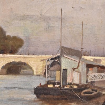 P. Sain, Pont Neuf in Paris, Oil on Canvas, 19th Century-YVI-978692