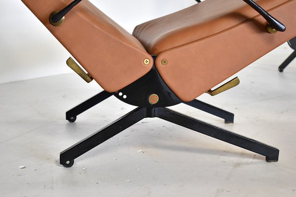 P40 Lounge Chairs in Cognac Leather by Osvaldo Borsani for Tecno, 1960s, Set of 2-TEA-1286699