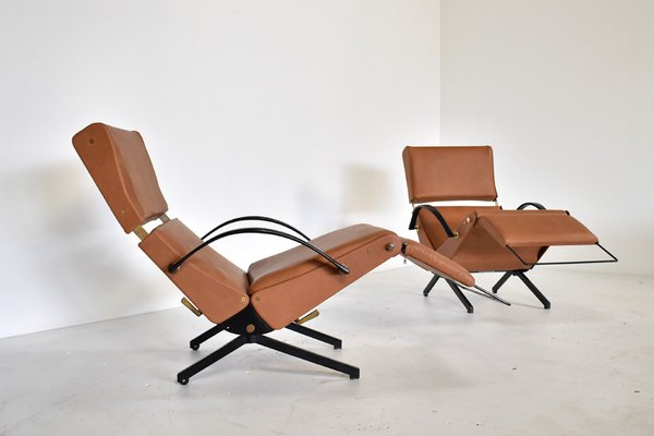 P40 Lounge Chairs in Cognac Leather by Osvaldo Borsani for Tecno, 1960s, Set of 2-TEA-1286699