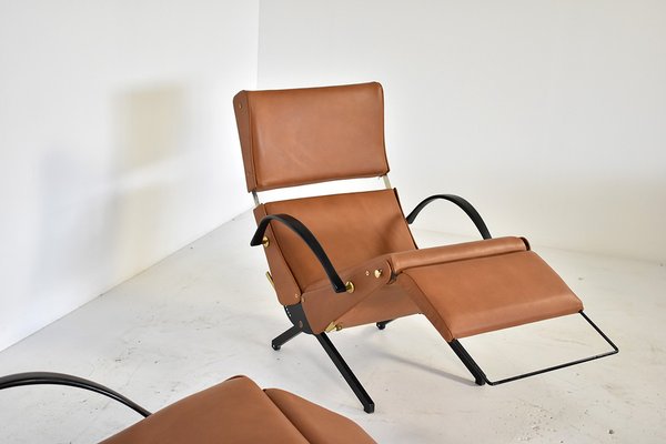 P40 Lounge Chairs in Cognac Leather by Osvaldo Borsani for Tecno, 1960s, Set of 2-TEA-1286699