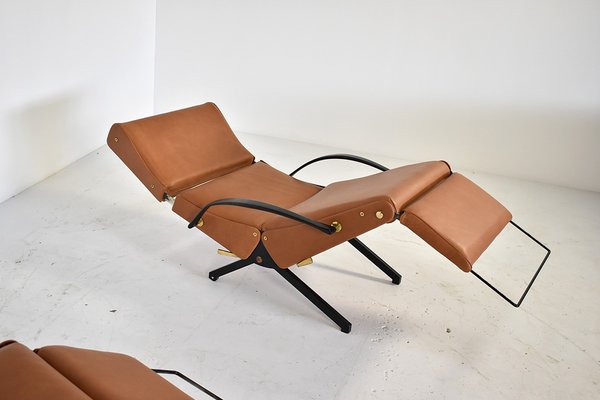 P40 Lounge Chairs in Cognac Leather by Osvaldo Borsani for Tecno, 1960s, Set of 2-TEA-1286699