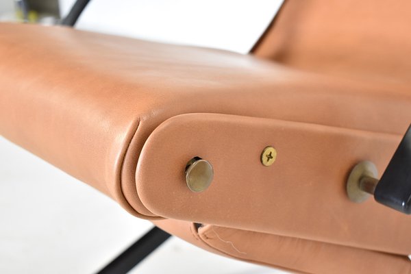 P40 Lounge Chairs in Cognac Leather by Osvaldo Borsani for Tecno, 1960s, Set of 2-TEA-1286699