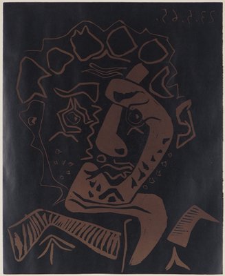 Pablo PICASSO (after) - Head of Histrion, linocut-KHH-542500