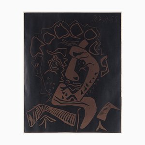 Pablo PICASSO (after) - Head of Histrion, linocut-KHH-542500