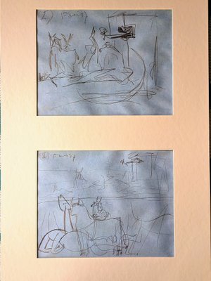 Pablo Picasso, Animals: Two Preparatory Sketches for Guernica, Lithographs, Set of 2-NRC-1763300