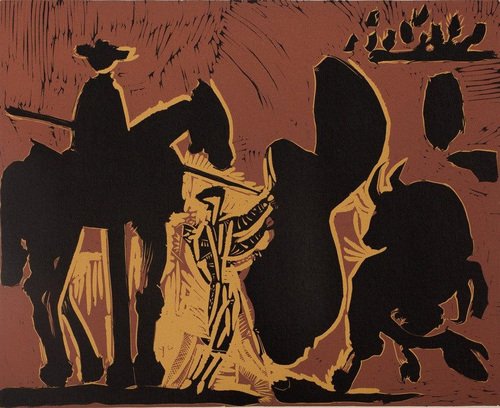 Pablo Picasso, Corrida: Bullfighter Facing the Bull, 1962, Lithograph